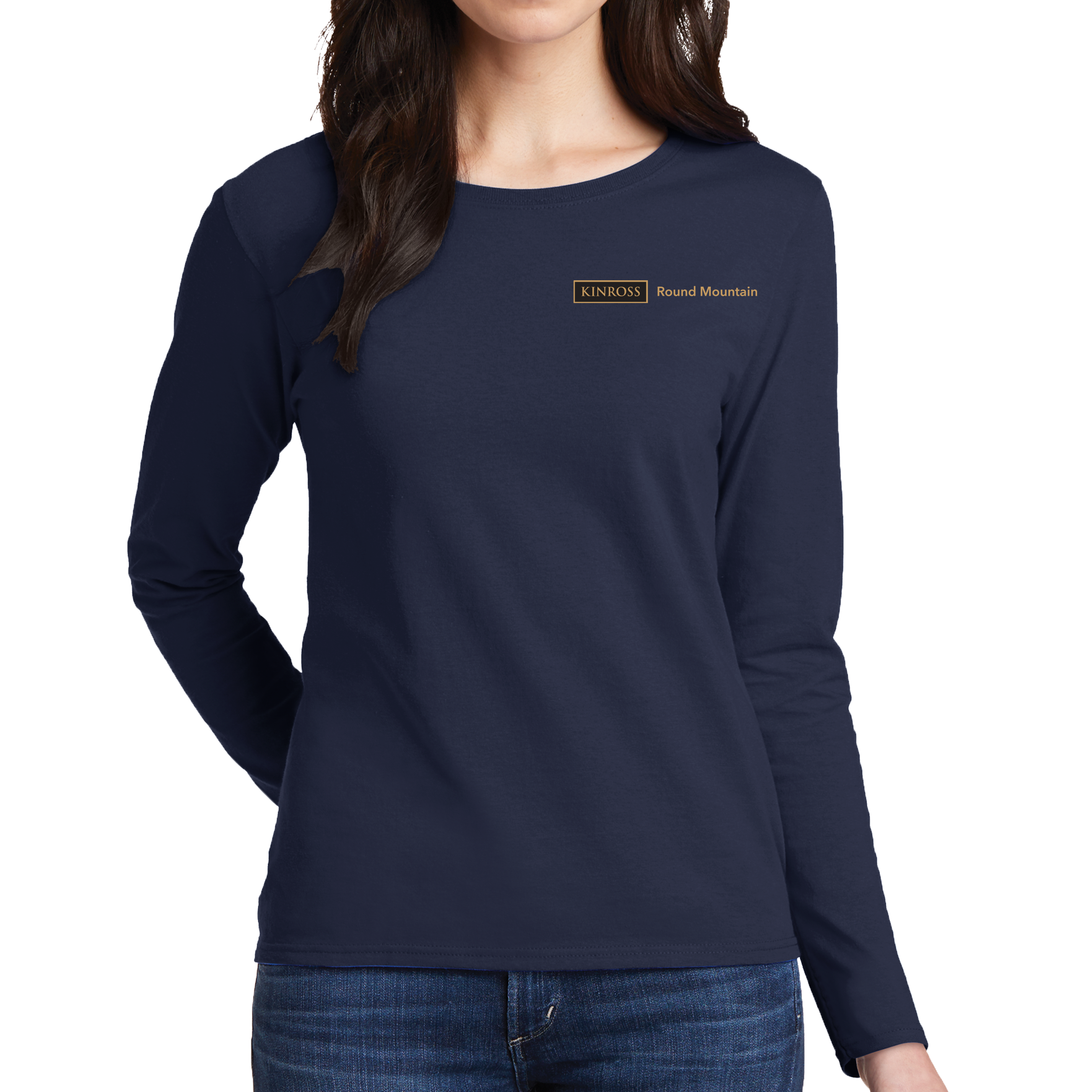 Port & Company® Ladies Long Sleeve Core Cotton Tee - New Hire - Round Mountain