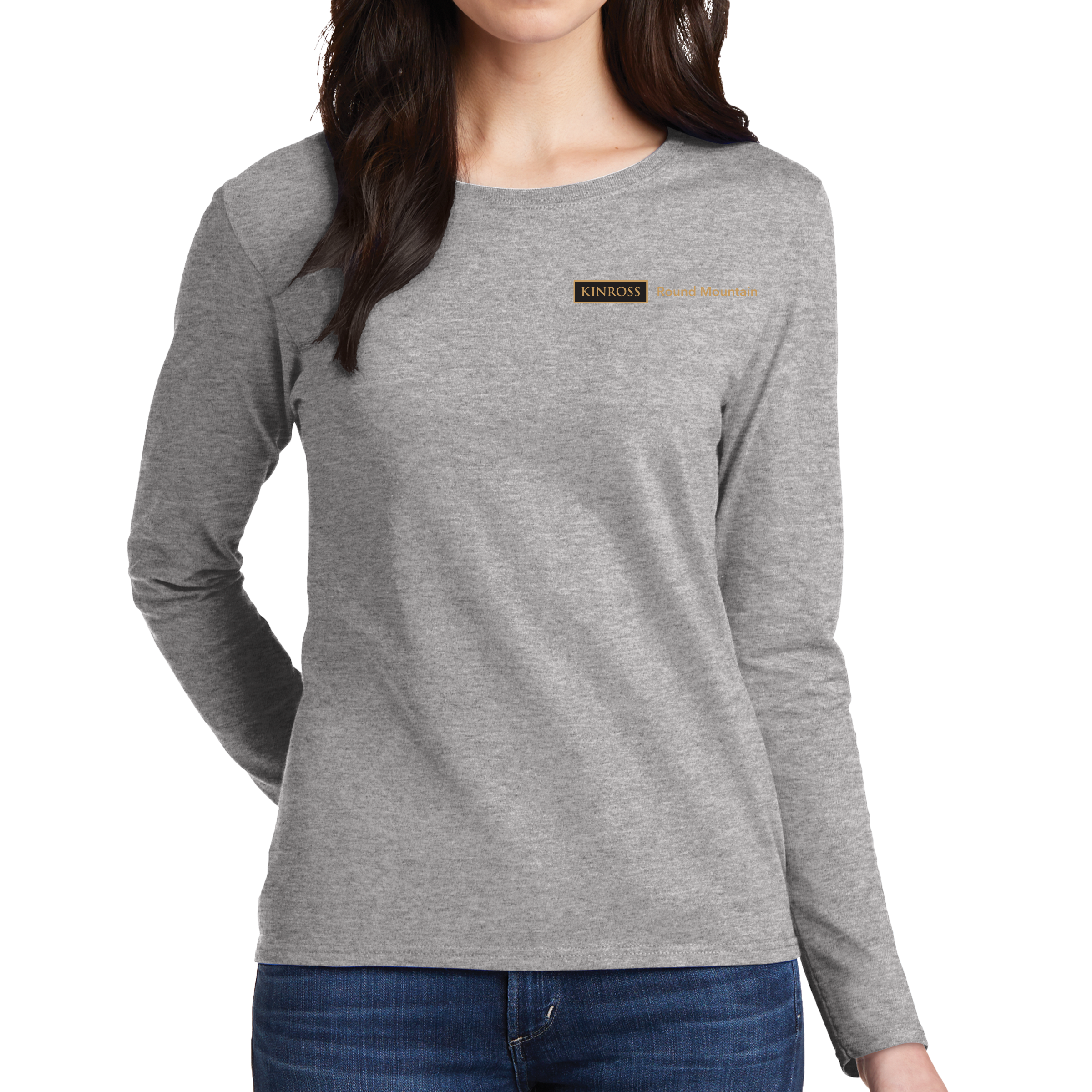 Port & Company® Ladies Long Sleeve Core Cotton Tee - New Hire - Round Mountain