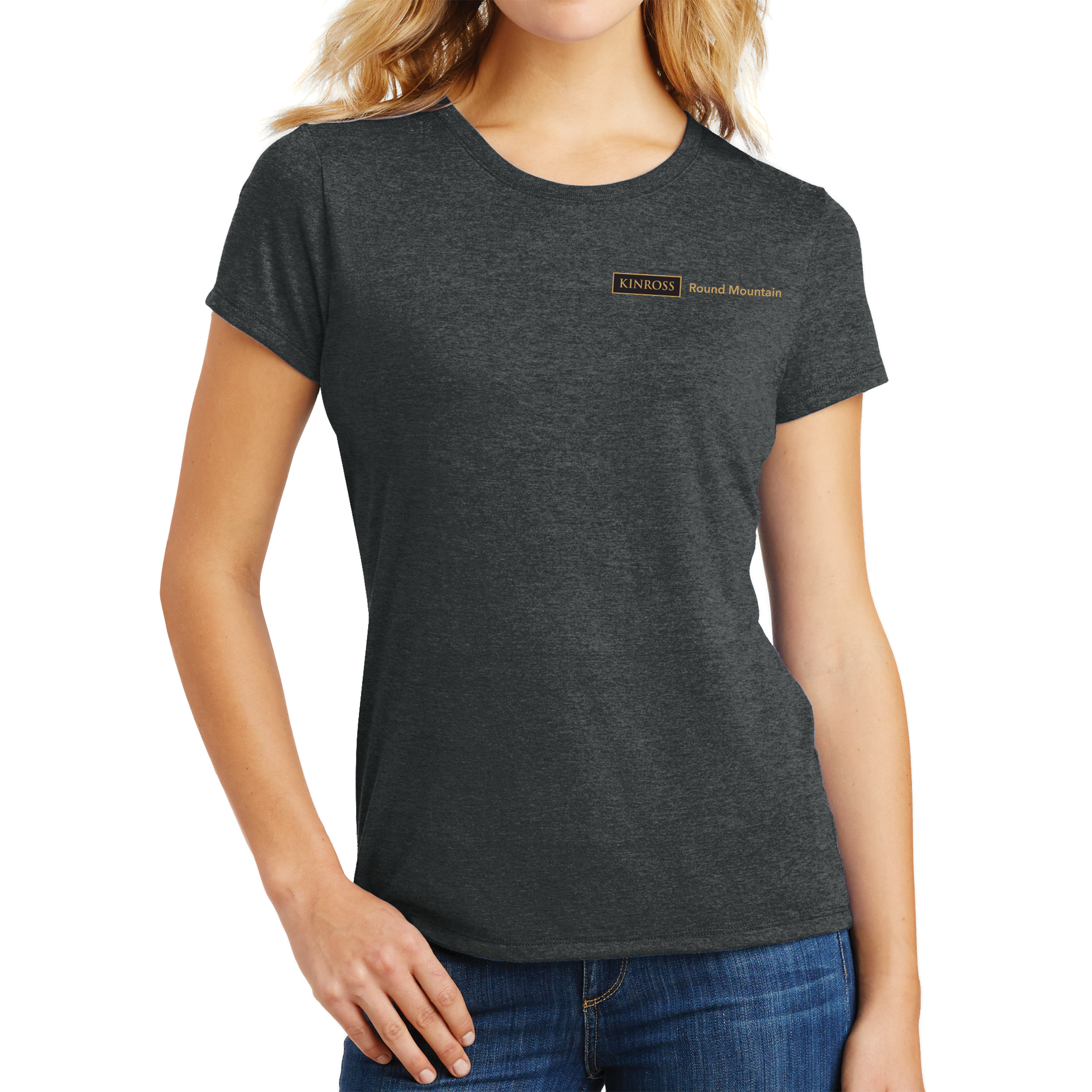 District Made Womens Perfect Tri Crew Tee - New Hire - Round Mountain