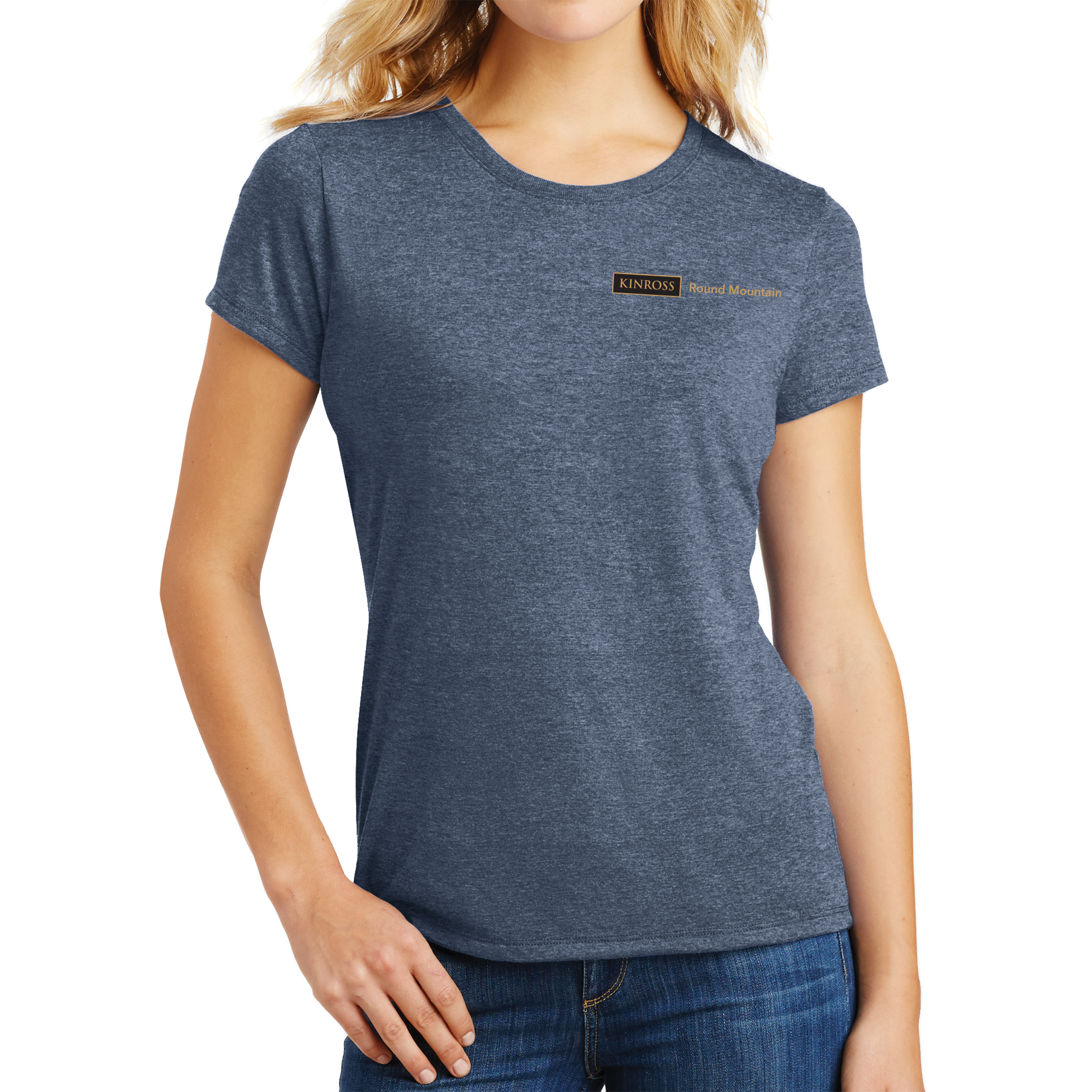 District Made Womens Perfect Tri Crew Tee - New Hire - Round Mountain