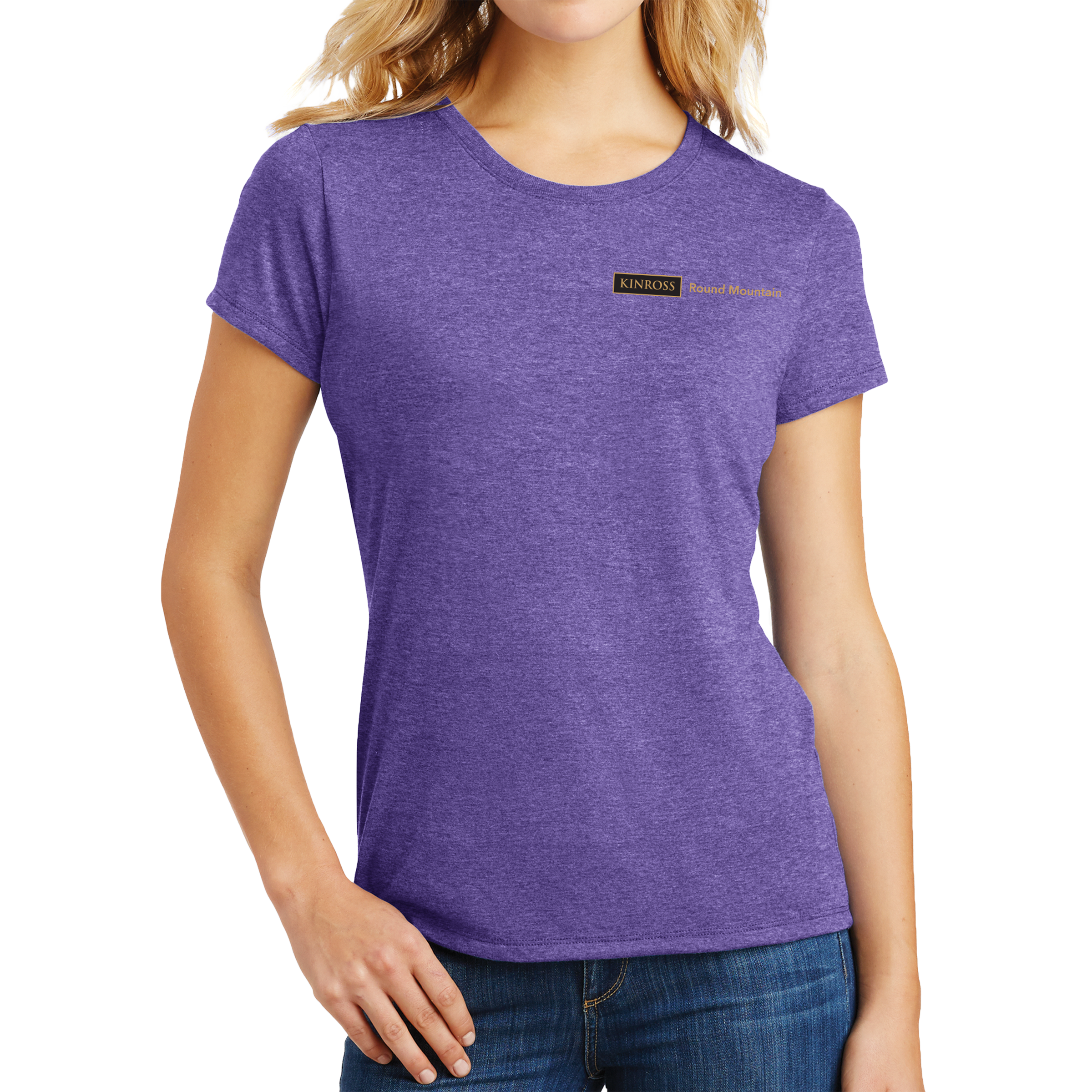 District Made Womens Perfect Tri Crew Tee - New Hire - Round Mountain