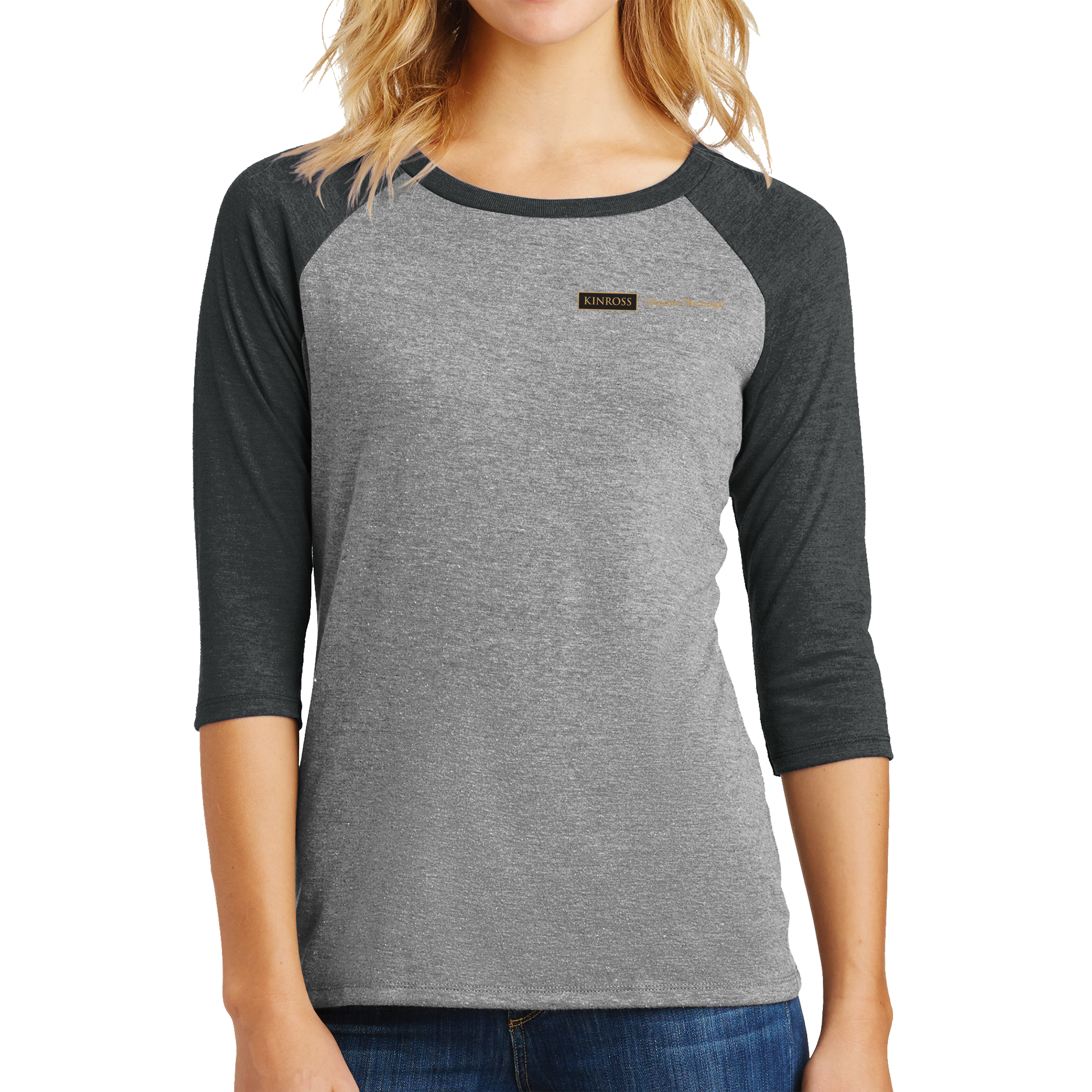 District Made Ladies Perfect Tri 3/4-Sleeve Raglan