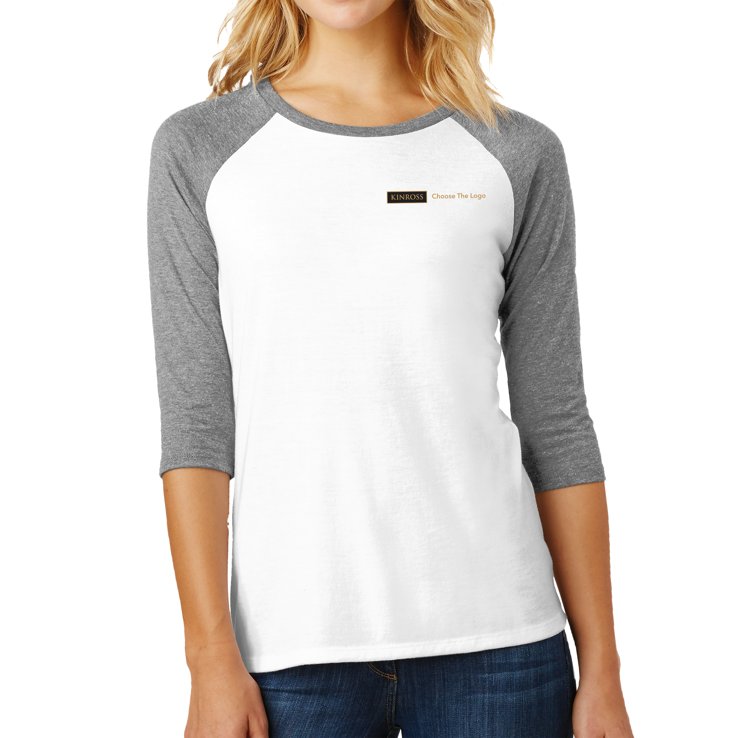 District Made Ladies Perfect Tri 3/4-Sleeve Raglan