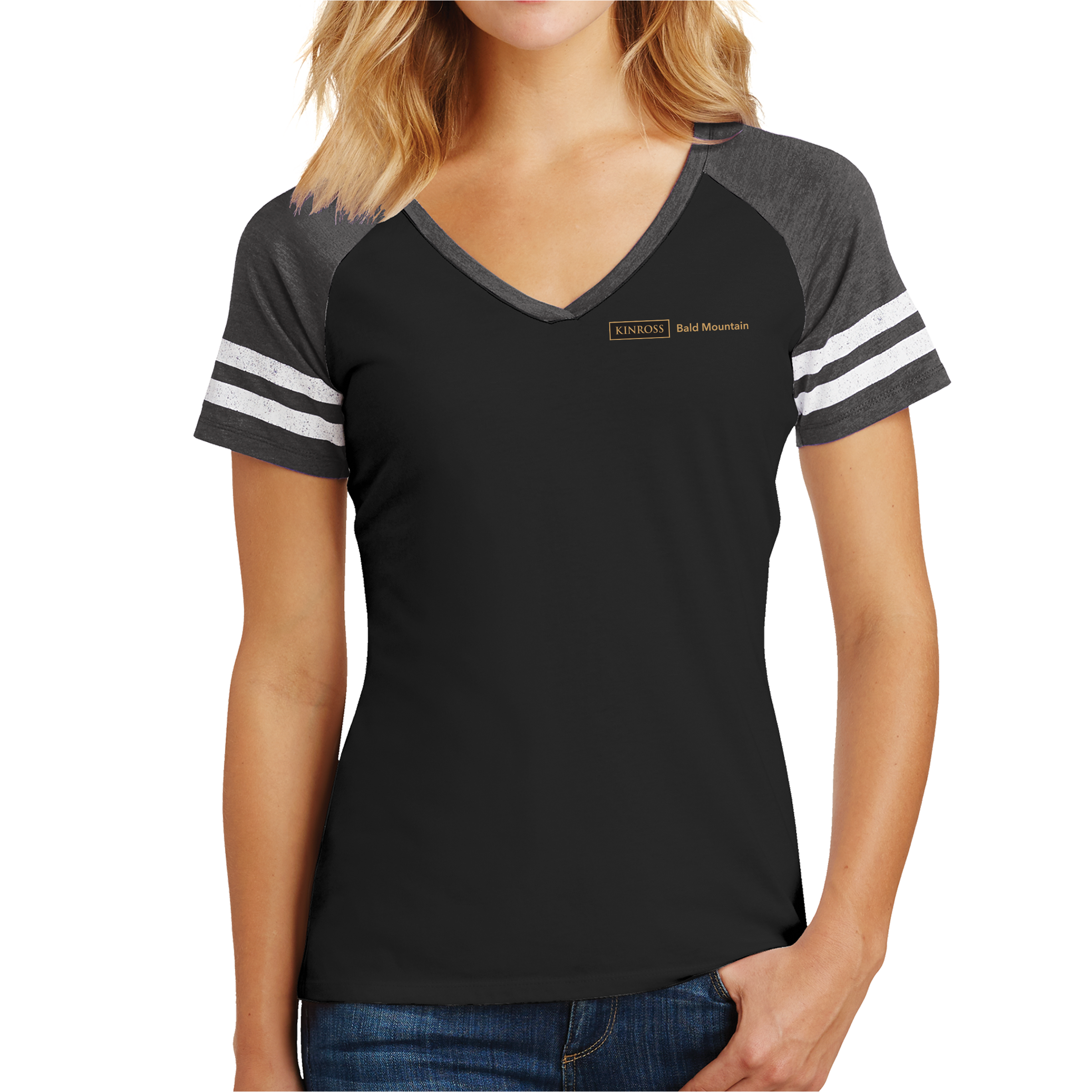 District Made Ladies Game V-Neck Tee - Bald Mountain Safety Excellence