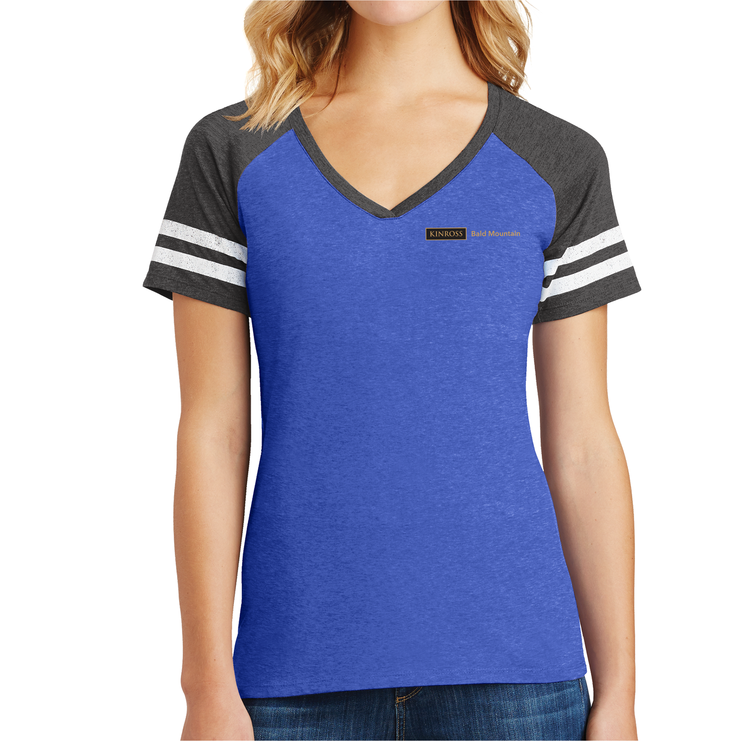 District Made Ladies Game V-Neck Tee - Bald Mountain Safety Excellence