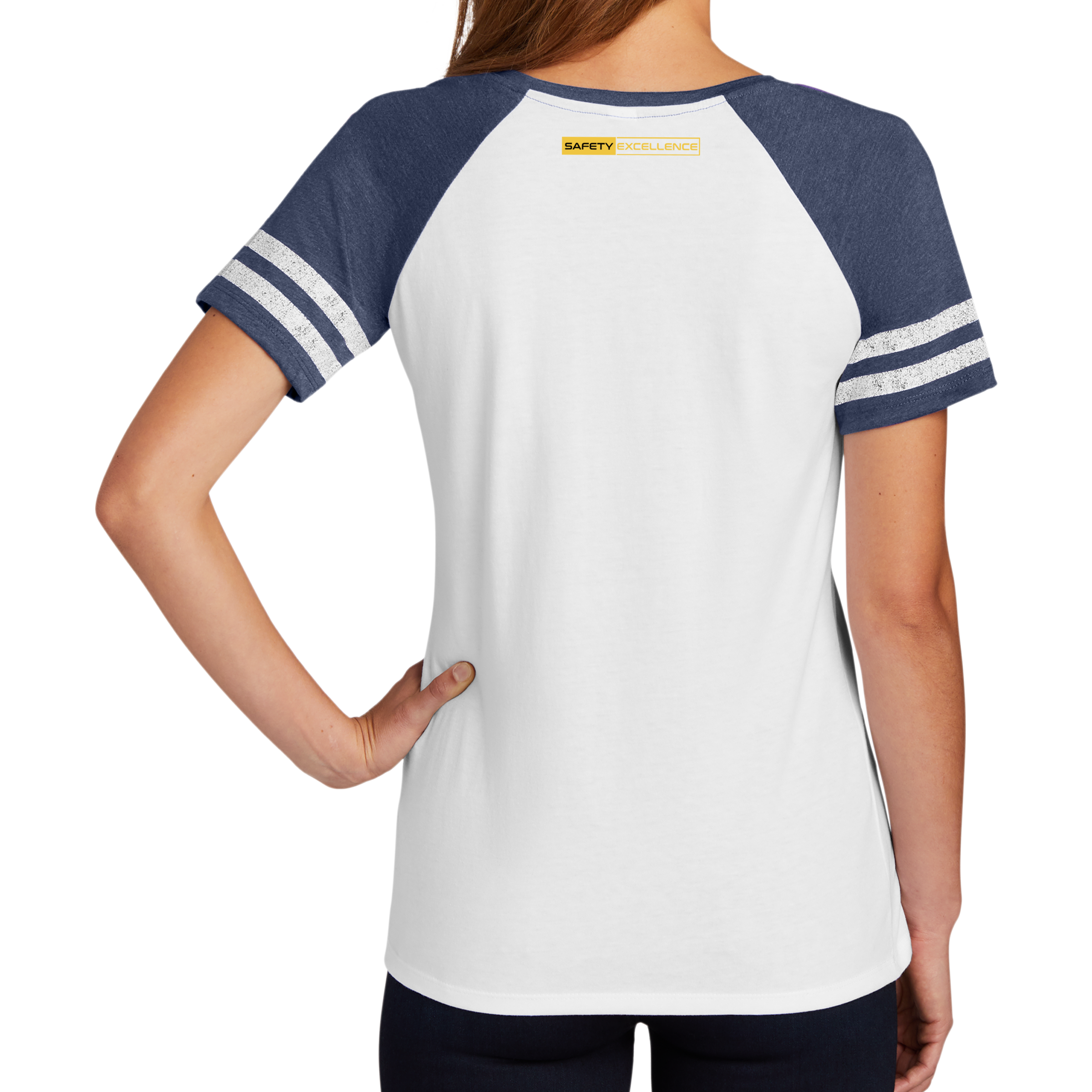 District Made Ladies Game V-Neck Tee - Safety Excellence - Round Mountain