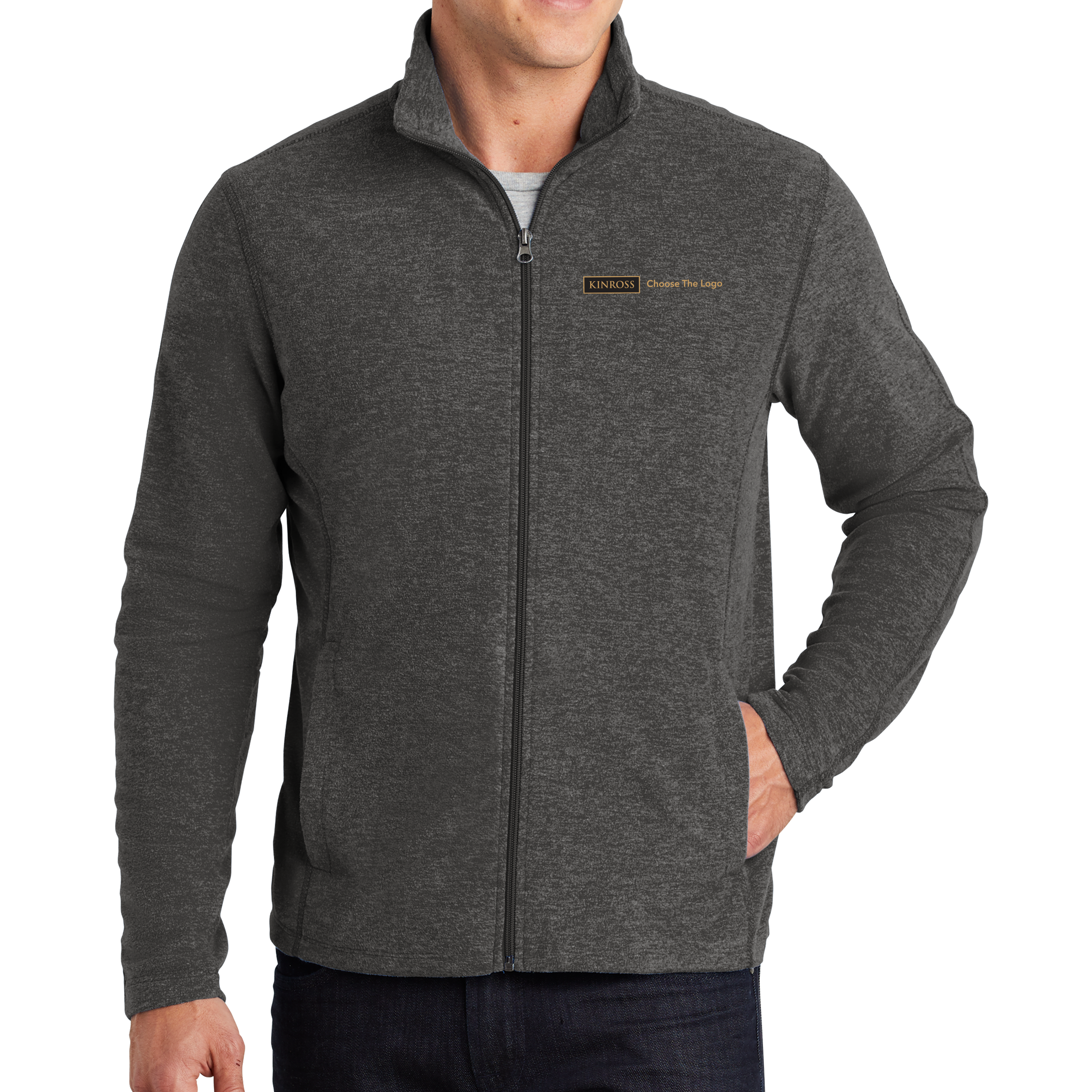 Port Authority Heather Microfleece Full-Zip Jacket