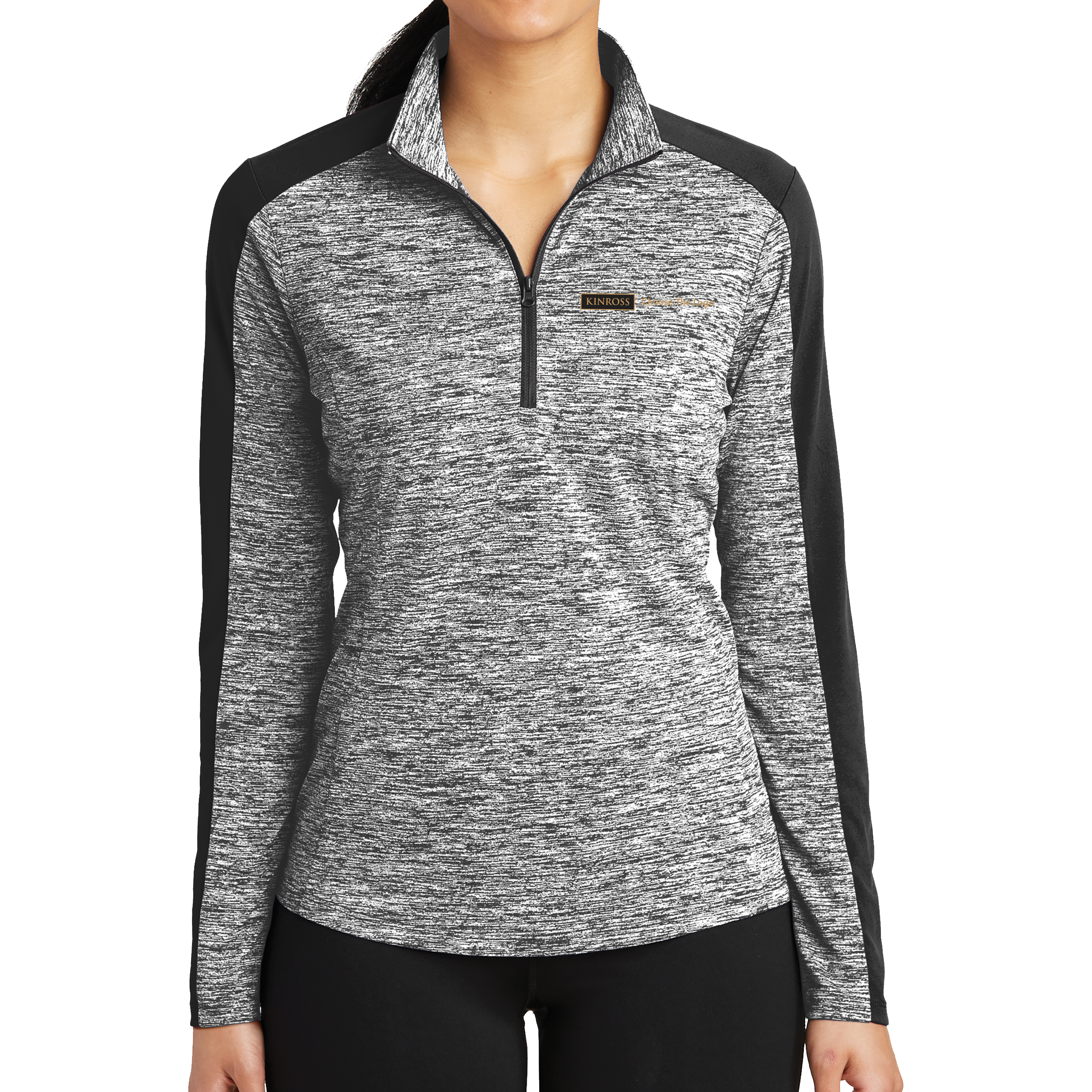 Sport-Tek Ladies PosiCharge  Electric Heather Colorblock 1/4-Zip Pullover - Bald Mountain OYS