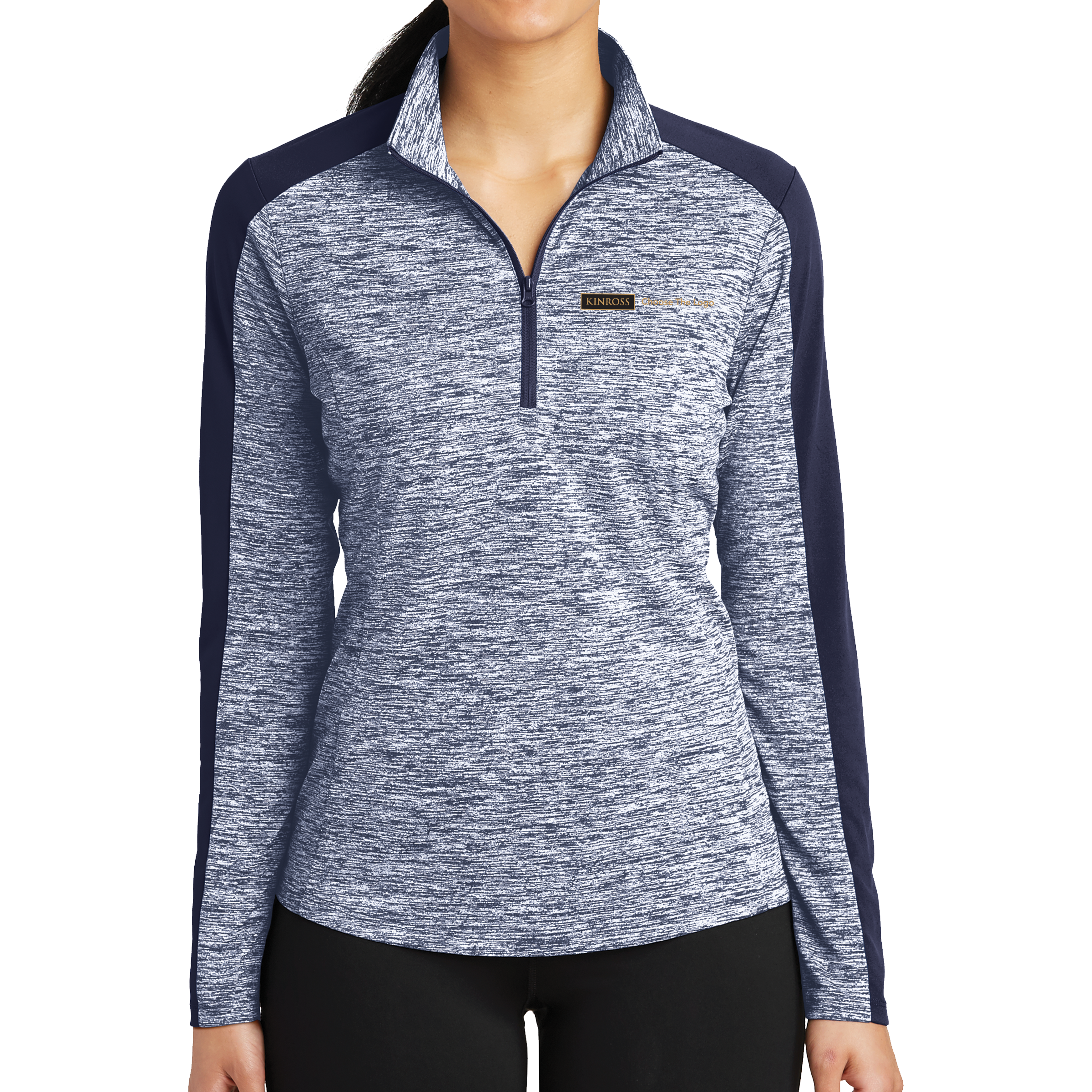 Sport-Tek Ladies PosiCharge  Electric Heather Colorblock 1/4-Zip Pullover