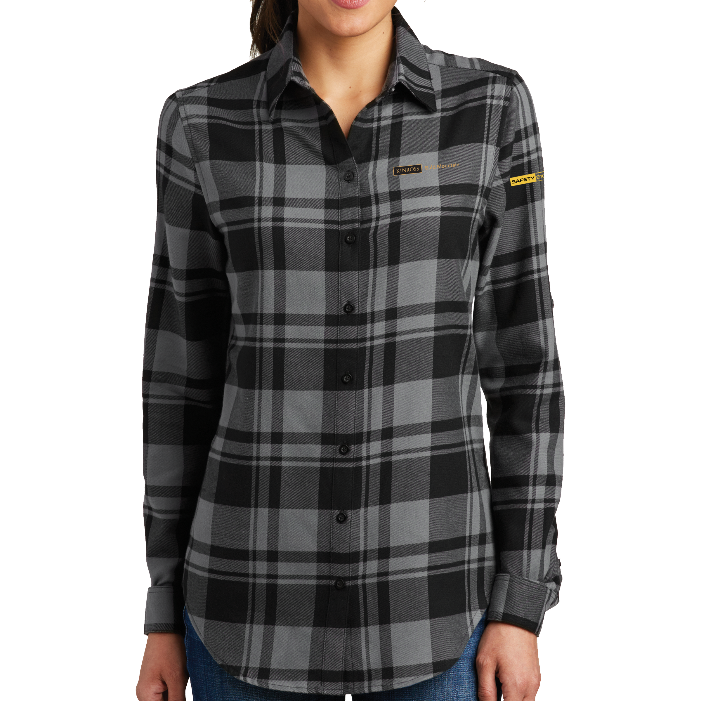 Port Authority Ladies Plaid Flannel Tunic - Bald Mountain Safety Excellence