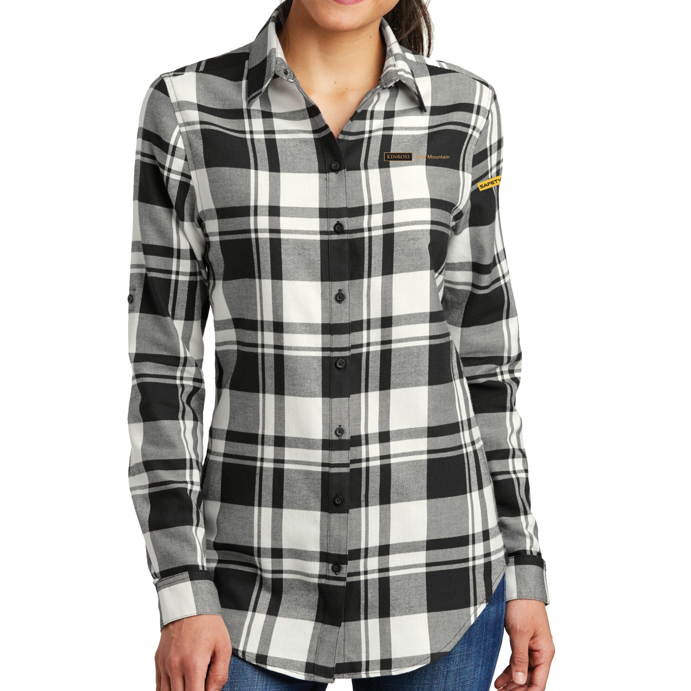 Port Authority Ladies Plaid Flannel Tunic - Bald Mountain Safety Excellence